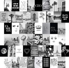 Artivo Black White Wall Collage Kit, 50 Set 4×6 inch, Bedroom Decor Teen Girls
