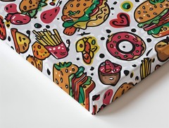 Vibrant, Playful Food-themed Pattern Featuring A Variety Of Colorful Wall Art