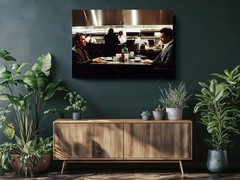 Heat Movie Canvas Print – Iconic Diner Scene with Al Pacino & Robert De Niro