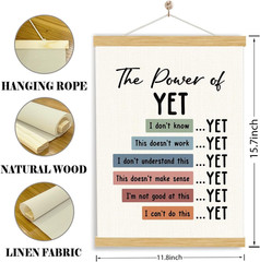 the Power of yet Poster for Classroom & Therapy Office, Growth Mindset Wall Art