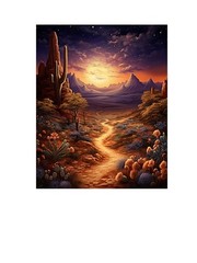 16×20 Desert Twilight Canvas Print Wall Art