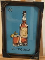New El Tequila Wall Art By Sapna Shah 12”x18” Lotería Card Tarot Art Mexican
