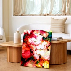 Canvas Floral Watercolor Painting Pink White Blossoms Abstract Room Home Print