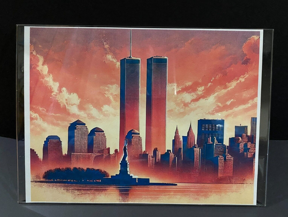 World Trade Center Acrylic Holder Adhesive A4 Kodak Paper Print AI Wall Art