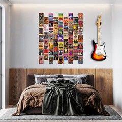 60 PC Vintage Rock Band Posters, 70s 80s 90s Retro Concert Prints, Bedroom Wa…