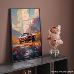 Ford Mustang Poster Room Classic Car Decor Art Garage Wall 11×14 Inches Unframed