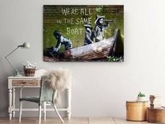Banksy We’re All In The Same Boat – Canvas Ready To HangCanvas Print Home Decor