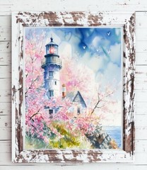LIGHTHOUSE Print Home Decor Print, 8×10 CARDSTOCK Print ONLY, NO FRAME