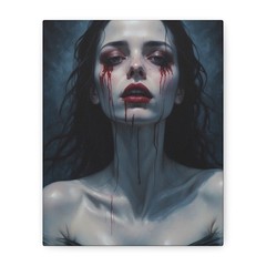 Bloodwater Rising Gothic Woman Canvas Wall Art Dark Fantasy Blood Print