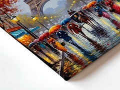 Wall Art Eiffel Tower Paris Street Rainy Day Canvas Print Cityscape Home Decor