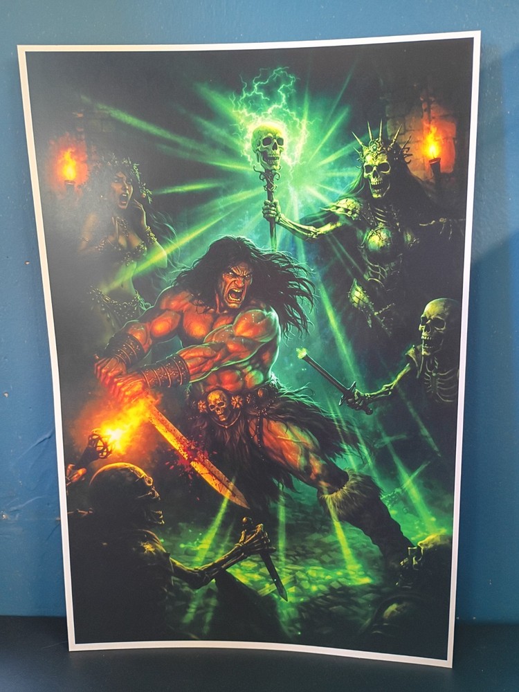 BARBARIAN POSTER FANTASY ART 12X18 MATE CARDSTOCK 130 lb NEW CONAN TARZAN