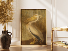 Vintage Pelican Poster Antique Bird Painting Wall Art Print Home Decor Room Gift