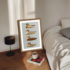 Vintage Framed Duck Wall Art, Rustic Farmhouse Hunting Canvas Wall Decor Pain…