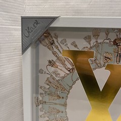 LOUIS VUITTON OLIVER GAL Glass ART FRAMED 16″ X 16″ GOLD FOIL EMBELLISHED – NEW