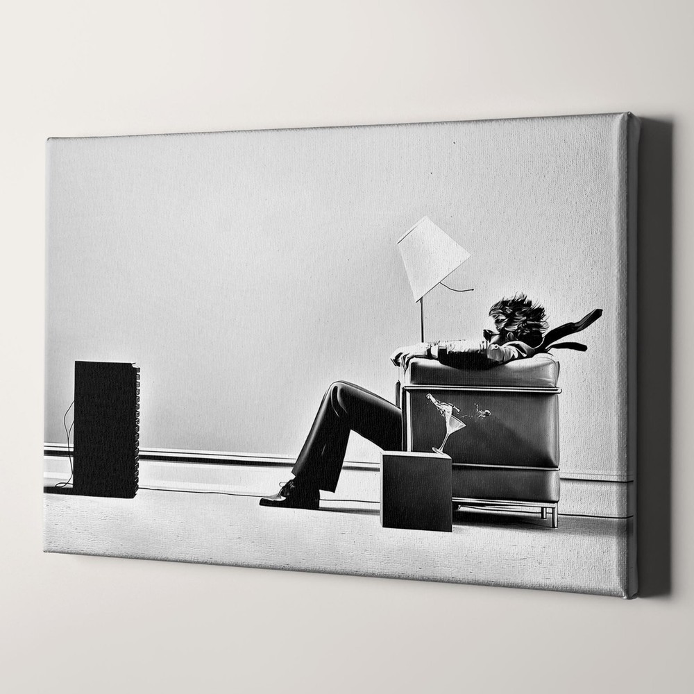 Blown Away Guy | Maxell Ad 1979 by Steve Steigman Canvas Wall Art Print