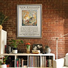 New England hath unspoiled charm Retro Travel Poster