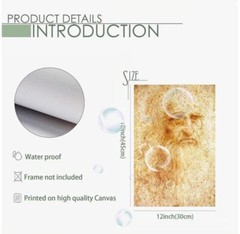 Canvas Wall Art LEONARDO DA VINCI SELF PORTRAIT 12 x 18 438