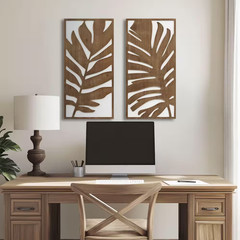 Birch Botanical 32 In. X 16 In. Monstera 2-Tone Wood Panel Decor Set by ZOE KLEI