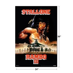 Rambo III 3 Italy Italian 80s Movie Theater Action Art Print Poster 24×36