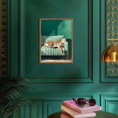 Vintage Cheetah Wall Art Funny Sleepy Leopard Sofa Wall Decor Picture Trendy …