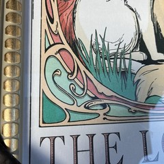 Sapna Shah Framed Wall Art Tarot Cats “The Lovers” Decor 18″ x 12″ Art Nouveau