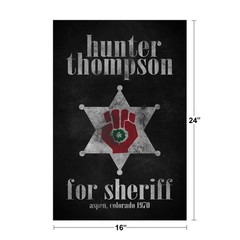 Hunter S Thompson For Sheriff Vintage Style Textured Campaign Poster 16×24