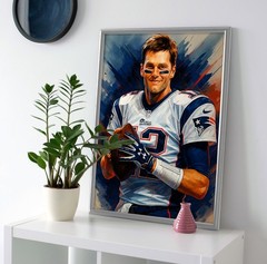 Tom Brady Painting Poster or Canvas – Tom Brady Patriots Wall Art Painting