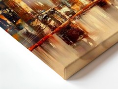 Wall Art Abstract City Street Canvas Print Rainy Urban Skyline Car Lights Decor