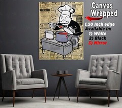 Alec Monopoly Bon appetit Art Print | Mounted Canvas | Framed Canvas |Acrylic