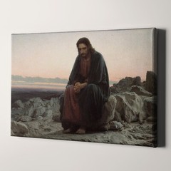 Jesus Christ In The Wilderness Kramskoy Christian Bible Canvas Wall Art Print