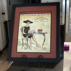 2 Framed Fashion Coffee Bean Shoppe and BookStore Lady