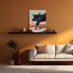 Charming Framed Black Cat Wall Art – Perfect Gift for Cat Lovers 12×16