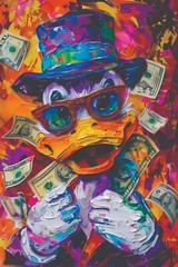 CARTOON DUCK ABSTRACT POP ART PRINT/POSTER CANVAS OR SATIN PHOTO PAPER T5