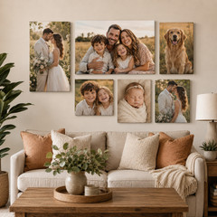Custom Family Photo Canvas Print Personalized Framed Wall Art Gift
