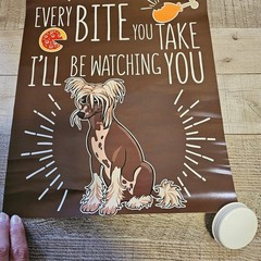 Funny Dog Kitchen Wall Art Chinese Crested I’ll Be Watching You 11″ x 17″ Poster