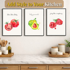 Juicy Like a Raspberry Framed Kitchen Wall Art Poster in Frame Funny Decor