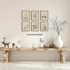 YD&YZY Vintage Botanical Wall Art Neutral Floral Canvas Flower Wall Decor Set of