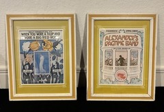 Two 1974 Scafa Tornabene Framed NYC Museum 2 Music Prints Litho Vintage Ragtime
