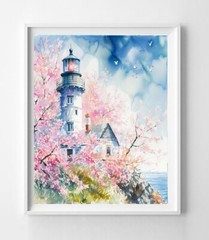 LIGHTHOUSE Print Home Decor Print, 8×10 CARDSTOCK Print ONLY, NO FRAME