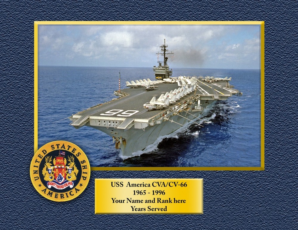 USS AMERICA CVA-CV66 8.5 X 11 Custom Personalized Print of US Navy Ships Gift