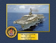 USS AMERICA CVA-CV66 8.5 X 11 Custom Personalized Print of US Navy Ships Gift