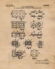 Interlocking Figure Patent Prints, 6 (8×10) Unframed Photos, Wall Art Decor f…