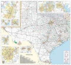 Texas State Executive City and County Executive Laminated Wall Map Poster