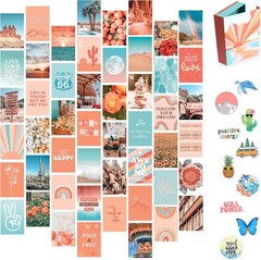 Artivo Peach Wall Collage Kit Aesthetic Pictures Wall Decor 4×6 inches 50 count