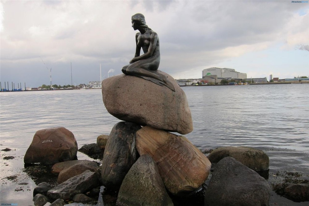 THE LITTLE MERMAID STATUE GLOSSY POSTER PICTURE PHOTO copenhagen denmark 1910
