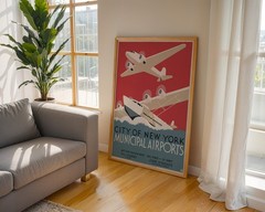 New York – Municipal Airports – 1932 Retro Travel Poster
