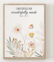 Set of 3 Framed Floral Religious Canvas Wall Art Prints Wood Frame 12×16