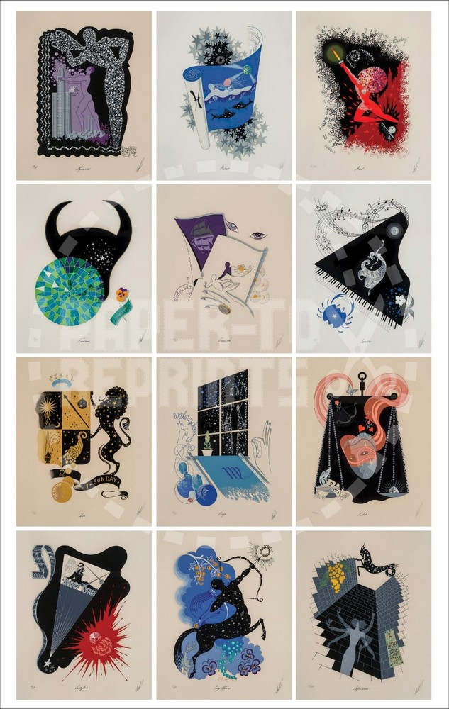 THE ZODIAC SUITE BY ERTE – 12 PRINTS PLUS MINI POSTER WITH ALL 12 IMAGES