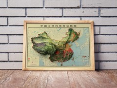 China Map, China 2D Relief Map, China Vintage Map – 2D Flat