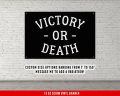 Victory or Death Fitness Banner – Inspirational Wall Art for Home Gym